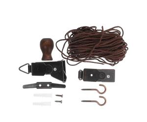 HOMOCONO Kit D'accessoires de Réparation de Rideaux, 1 Set Polyester Métal | Poignée de Péage pour Store Enrouleur, Corde de Levage Simple à Utiliser, Chambre et Salon