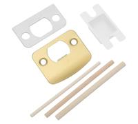 HOMOCONO Kit de Réparation de Verrou de Porte en Acier Inoxydable avec Plaque de Gâche et Cale en Bois pour Cadre de Porte, Usage Polyvalent et Fermeture Améliorée