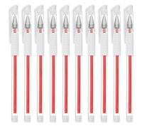 HOMOCONO Lot de 10 Stylos Marqueurs Imperméables en Plastique Rouge, Multi-usages, Résistants la Déformation, pour Maquillage et Tatouages