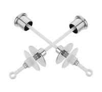 HOMOCONO Mécanisme Chasse D'eau Wc Bouton-poussoir Rond en Plastique Argenté, Kit de Remplacement Facile pour Toilette, Adapté Salle de Bain à Domicile, Style Classique Vintage