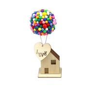 HOMOCONO Mini-Maison en Bois Soi-même Ballons pour Décoration Créative DIY, Présent Romantique Saint-Valentin, Ornement de Bureau ou Voiture 5x5x15 Cm