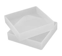 HOMOCONO Moule Silicone Carré Blanc 2pcs pour Résine Époxy Démoulage Facile et Réutilisable, pour sous-Verres et Décoration Artisanale Moderne
