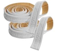 HOMOCONO Moulure Murale et Facile à Utiliser Adhesive en Mousse Blanche, Imperméable Lot de 2 Rouleaux pour Décoration D'angle Intérieur Salle de Bain ou Hôtel