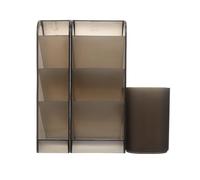 HOMOCONO Organisateur de Pinceaux de Maquillage Marron en Pp 3 Pièces Insert Incliné, Léger et Gain de Place pour Bureau et Espace de Travail