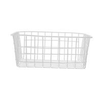 HOMOCONO Panier Rangement Fruits et Légumes en Fil Métallique Blanc 28X21,5X12 CM Organisateur pour Congélateur Coffre la Cuisine et Réfrigérateur