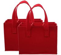 HOMOCONO Paquet 2 Pièces 6 Compartiments Porte-Bouteilles en Feutre Rouge Poignée et Séparateur Flexible pour Rangement Pratique de Vin Rouge et Lait