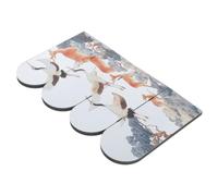 HOMOCONO Paravent Pliable à 4 Panneaux en Acrylique et PVC Mousse Miroir Blanc, Finition Lisse et Design Traditionnel Chinois, Décoration pour Salon et Nouvel an Lunaire