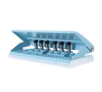 HOMOCONO Perforatrice à Papier Portable Outil Compact en Métal Bleu à 6 Trous, Facile à Utiliser, pour Travaux Manuels et Enveloppes pour Classeurs à Feuilles Mobiles