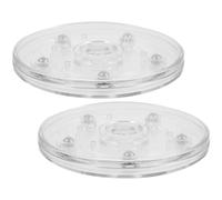 HOMOCONO Plateau Tournant 2pcs Acrylique Transparent 360 Degrés Rotation 12 Pouces Antidérapante pour Organisation de Condiments et Plantes D’intérieur
