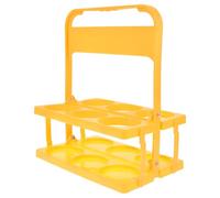 HOMOCONO Porte-bières Portable Pliable en Plastique Jaune pour 6 Bouteilles 32oz, Design Multifonctionnel Solide pour Rangement et Transport Facile