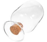HOMOCONO Pot à Allumettes pour Rangement Décoratif 125ml en Verre Transparent Couvercle en Bois, Design Créatif et Multifonctionnel Facile et Élégant