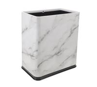 HOMOCONO Poubelle Mince en Plastique Blanc 12l Cuisine et Chambre, Design Moderne et Gain de Place Double Compartiment Étroit et Finition Solide