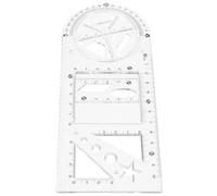 HOMOCONO Règle Multifonctionnelle 1 Set pour Dessin Géométrique en Plastique Pochoirs pour Travaux de Dessin et Modélisation pour Étudiants en École