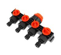 HOMOCONO Répartiteur D'irrigation à 4 Voies en Plastique Noir Vannes | Contrôle Individuel des Sorties, Connecteur Orientable, Protection Anti-fuite, Usage Quotidien au Sink