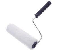 HOMOCONO Rouleau à Pointes pour Ciment Blanc en Plastique Pe Poignée Facile à Tenir, Outil Antimousse Solide pour Construction de Peinture Époxy Sol Auto-nivelant