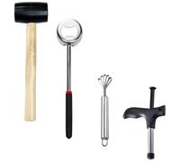 HOMOCONO Set D'outils en Acier Inoxydable pour Ouvrir Noix Tropicale, Léger et Prise, 4 Pièces pour Usage Domestique Pratique