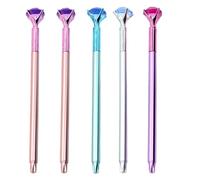 HOMOCONO Stylo à Gel Diamant Créatif pour Écriture Propre Recharge Noire, Plastique Portable, pour Étudiants en Peinture et Écriture, Lot de 5 Pièces Couleur Aléatoire