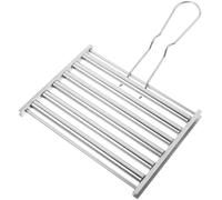 HOMOCONO Support de Rouleau Set Portable en Acier Inoxydable pour Barbecue Argenté pour Griller Saucisses et Maïs pour Barbecue Extérieur Lors de Pique-niques