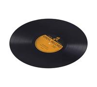 HOMOCONO Tapis Rond Disque Vinyle Antidérapant 80 CM Noir Style Rétro Années 80 pour Salon et Bureau Décoration Musicale