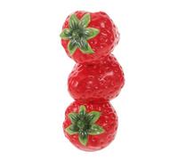 HOMOCONO Vase Décoratif Céramique Rouge Forme de Fraise pour Arrangements Floraux sur Bureau ou Étagère Matériau Stable et Design Moderne Élégant