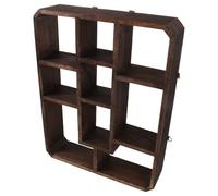 HOMOCONO Vitrine Murale Compartimentée en Bois, 9 Cases, Marron | Rangement Multicompartiment, Installation Flexible Verticale ou Horizontale, Style Minimaliste Rustique