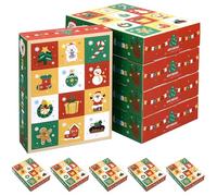 Homoyoyo 10 Pièces Boîte de Séparation de L'avent 12 Compartiments en Papier pour Fêtes de Noël, Boîte à Dragées de Noël Style Festif pour Bonbons et Petits Présents