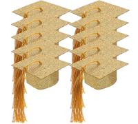 Homoyoyo 10 Pièces Mini Chic de Graduation en et Papier Chapeau Couvre-gobelet à Or Décoration Lors pour de Gobelets à Vin de Fêtes Célébrations de Diplômes