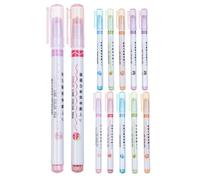Homoyoyo 12 Pièces Surligneur de Couleur à Pointe Fine, ABS | Marquage Scolaire et Documents, Design à Rouleau, Motifs Courbe Floral, Usage Étudiants Professionnels