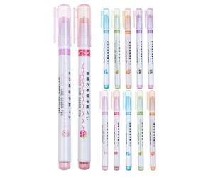 Homoyoyo 12 Pièces Surligneur de Couleur à Pointe Fine, ABS | Marquage Scolaire et Documents, Design à Rouleau, Motifs Courbe Floral, Usage Étudiants Professionnels