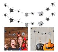 Homoyoyo 2 Pièces Bannière Suspendue Recto Verso Toile D'araignée Noire en Papier pour Décoration Halloween Intérieure et Jardin, pour Fête et Jardin D'garçon et Filles