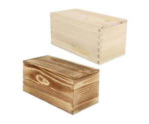 Homoyoyo 2 Pièces Boîte de Rangement Bois Coulissante Lot de Coffret Multi-usage Compact pour Maison Design Simple et Robuste pour Chambre et Salon