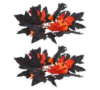 Homoyoyo 2 Pièces Halloween Anneaux de Bougie Feuilles D'érable | Plastique, Porte-bougie Pilier, Décoration de Table Centre, Intérieur Extérieur, Style Réaliste