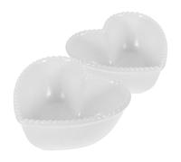 Homoyoyo 2 Pièces Lot de Bols Céramique Forme Cœur Ramequin Dessert Soufflé Bol à Soupe Mignon Céréales Déjeuner et Snacks