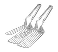 Homoyoyo 2 Pièces Pince de Service en Acier Inoxydable Résistante à Haute Température pour Retourner les Aliments, Ustensile Cuisine Polyvalent Cuisine Argenté