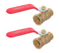 Homoyoyo 2 Pièces Robinet à Bille en Cuivre, Vanne à Bille, Filetage 1/2 Pouce, Extrémités Filetées, Poignée Levier Rouge, pour Tuyau et Tuyau de Jardin, Arrêt Gaz et Chauffage
