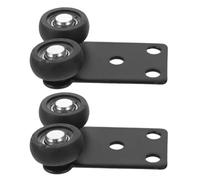 Homoyoyo 2 Pièces Roulette pour Porte de Placard Coulissante Poulie de Porte de Penderie en Métal Noir Support Lourd Glisse Fluide et Armoires Rangement Domestique