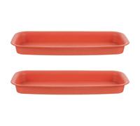 Homoyoyo 2 Pièces Soucoupe Rectangulaire en Plastique Plateau D'égouttage | Jardinières et Pots de Fleurs, Absorption D’eau, Usage Intérieur et Extérieur, Facile à Nettoyer