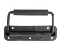Homoyoyo 2 Poignées Pliables à Ressort en Fer Noir 140 Mm, Poignées de Boîte à Outils Robustes sans Vis, Adaptées pour Valise, Armoire et Équipement Industriel