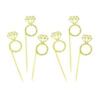 Homoyoyo 20 Pièces Décorations de Gâteau Mariage en Papier Or Design Paillettes, Bâtonnets Sûrs pour Fiançailles et Shower, Fournitures Uniques pour Fête