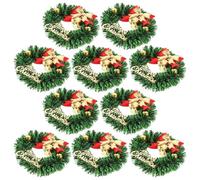 Homoyoyo 20 Pièces Mini Couronne de Noël Ajoutant Une Ambiance Festive Classique et Traditionnelle en Plastique et Tissu Suspendue Pendant Noël pour Décoration Intérieure Foyer