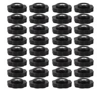 Homoyoyo 200 Pièces Bouton de Serrage Étoile Écrou à Molette M4x0,7 Mm Plastique Métal Noir, Bouton à Vis de Fleur de Prunier, pour Armoires et Équipements, Atelier