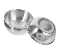 Homoyoyo 4 Pièces Coupelles à Sauce Rondes en Acier Inoxydable, Plats D'assaisonnement Peu Profonds, Bols à Épices Polyvalents pour Sauces à Tremper, Assiettes D'apéritif pour Maison et