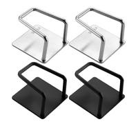 Homoyoyo 4 Pièces Égouttoir D’évier Cuisine, Étagère de Rangement pour Évier en Acier Inoxydable, Noir et Argenté, sans Perçage, Environnement Sec, Pratique Cuisine Salle de Bain