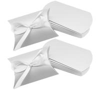 Homoyoyo 50pièces à Bonbons Oreiller pour Mariage Fête Noël Petites Cadeaux Légères et Compactes Contenant Bonbon Créatif avec Ruban pour Dragées et Festives