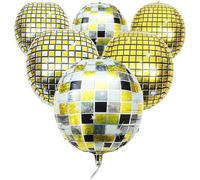Homoyoyo 6pcs Ballons Boule Disco en Film D'aluminium Portable et Résistants pour Décoration de Fête et Fenêtre, Apparence Élégante et Sophistiquée