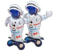 Homoyoyo Ballon Astronaute Grand Format en Aluminium Pa Résistant aux Déchirures et Fuites pour Décoration de Fête D'anniversaire Garçon, Pack de 2 Pièces