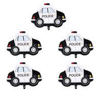 Homoyoyo Ballons en Aluminium Auto-étanches de Voiture de Police Lot de 5 Adaptés pour Hélium ou Air, Décoration pour Fête D'anniversaire ou Shower