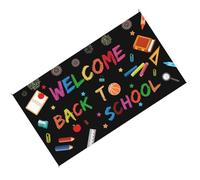 Homoyoyo Bannière Décorative Présent Rentrée en Polyester Impression Claire pour Décor de Scène Scolaire, pour Portes et Branches D'arbre Lors de Fêtes de Rentrée
