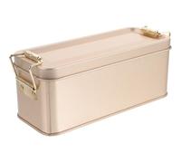 Homoyoyo Boîte à Biscuits Rectangulaire en Tôle Couvercle à Clipser, Boîte Présent Créative en Métal Couleur Rose Doré, pour Conserver Biscuits, Bonbons et Dragées Lors D’occasions