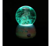 Homoyoyo Boîte à Musique Décorative Lumière de Nuit Boule de Cristal Licorne en Résine et Verre pour Chambre et Maison, Cadeau pour Famille et Amis